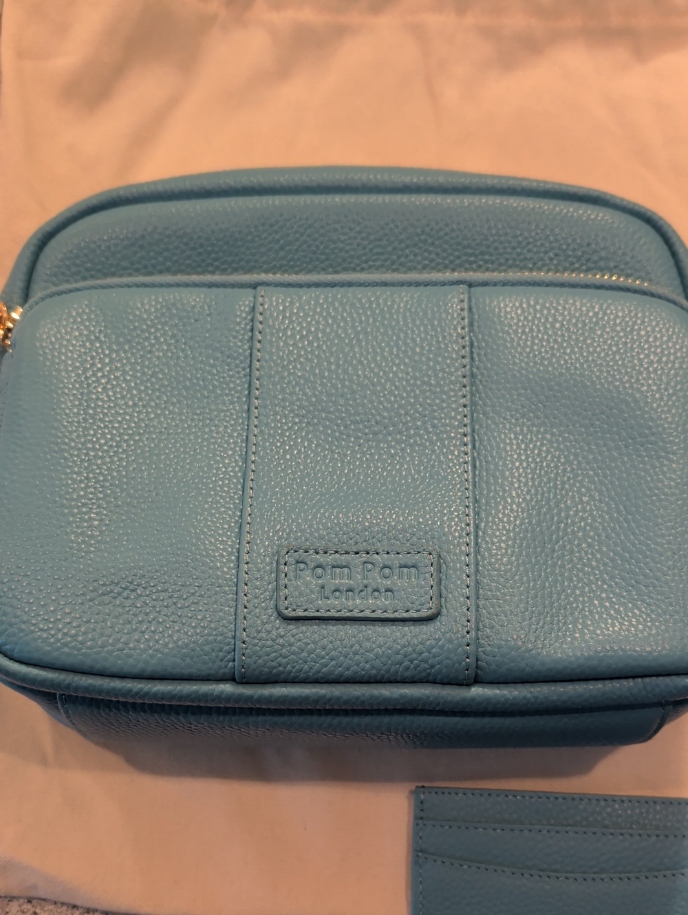 Pom Pom London Cabana Blue Original Plus Leather Crossbody Bag w/ Accessories - Picture 8 of 16